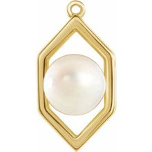 Load image into Gallery viewer, 14K Yellow 6-6.5 mm Freshwater Cultured Pearl Geometric Dangle
