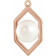 Load image into Gallery viewer, 14K Rose 6-6.5 mm Freshwater Cultured Pearl Geometric Dangle
