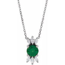 Load image into Gallery viewer, 14K White Emerald &amp; 1/4 CTW Diamond Necklace
