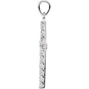 Platinum 1 1/4 CTW Diamond Cross Pendant
