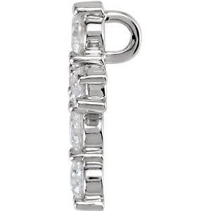 14K White 1 1/6 CTW Diamond Cross Pendant