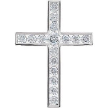 Load image into Gallery viewer, 14K Rose 1 1/4 CTW Diamond 31.4x22.8 mm Cross Pendant
