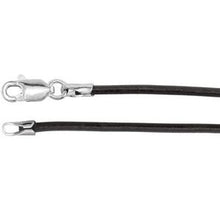 Load image into Gallery viewer, Sterling Silver 2 mm Black Rubber Cord 18&quot; Necklace
