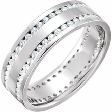 Load image into Gallery viewer, Platinum 1 CTW Diamond Flat Band Size 5
