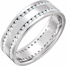 Load image into Gallery viewer, 14K White 1 1/8 CTW Diamond Flat Band Size 10.5
