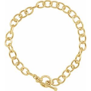 24K Yellow-Plated Sterling Silver 5.9 mm Cable 7 1/4