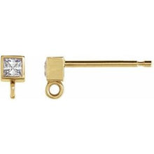 Load image into Gallery viewer, 14K Yellow 1/6 CTW Diamond Micro Bezel Earring Top
