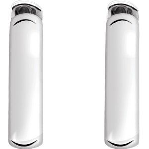 Sterling Silver 14 mm Hinged Earrings