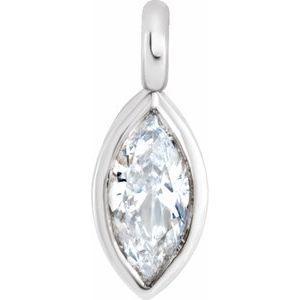 Platinum .03 CT Diamond Micro Bezel Dangle