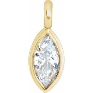 14K Yellow .03 CT Diamond Micro Bezel Dangle