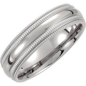 Titanium Double Milgrain Band Size 10