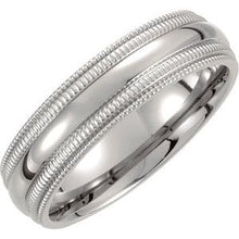 Load image into Gallery viewer, Titanium Double Milgrain Band Size 7
