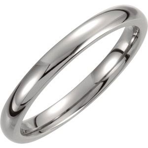 Titanium 3 mm Domed Polished Band Size 7