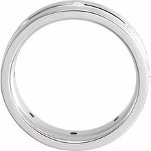Load image into Gallery viewer, Platinum 1/6 CTW Diamond Grooved Band Size 7.5
