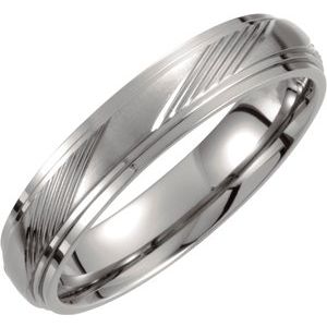 Titanium 5 mm Ridged Band Size 6