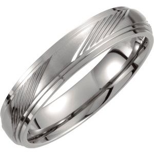 Titanium 5 mm Ridged Band Size 7