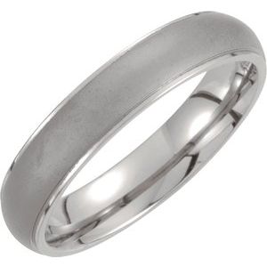 Titanium 5 mm Oxidized Center Ridged Band Size 9.5