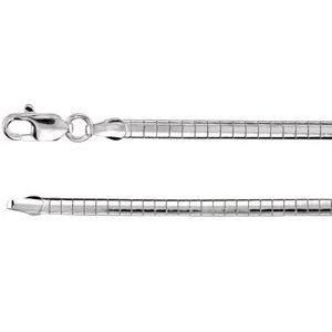 Sterling Silver 3 mm Domed Omega 18