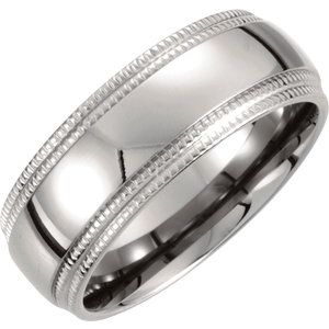 Titanium Double Milgrain Band Size 7