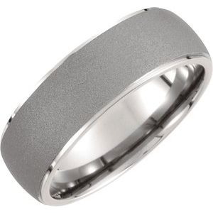 Titanium 7.5 mm Oxidized Center Rounded Band Size 10