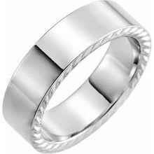 Load image into Gallery viewer, 18K White 7 mm Rope Pattern Band Size 9.5
