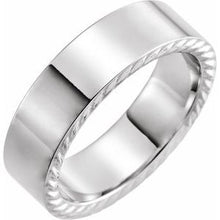 Charger l'image dans la galerie, 18K Blanc 7 mm Corde Motif Taille de Bande 10,5
