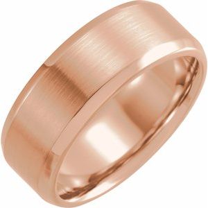 Bande de bordure biseautée rose 18 mm 8 mm avec finition satinée Taille 7,5