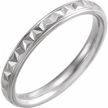 Load image into Gallery viewer, Sterling Silver 3 mm Geometric Band with Polished Finish Size 8
