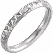 Load image into Gallery viewer, Sterling Silver 3 mm Geometric Band with Polished Finish Size 7.5
