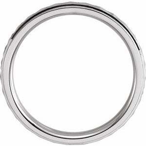 Sterling Silver 3 mm Geometric Band with Polished Finish Size 6.5