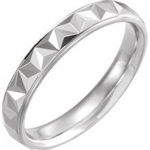 Charger l&#39;image dans la galerie, Sterling Silver 4 mm Geometric Band with Polished Finish Size 6
