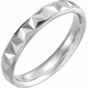 Sterling Silver 4 mm Geometric Band with Polished Finish Size 6