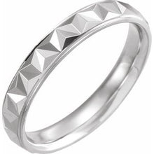 Charger l&#39;image dans la galerie, Sterling Silver 4 mm Geometric Band with Polished Finish Size 8.5
