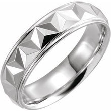 Charger l&#39;image dans la galerie, Sterling Silver 6 mm Geometric Band with Polished Finish Size 6
