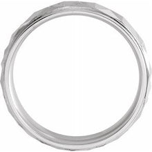 Load image into Gallery viewer, Sterling Silver 6 mm Geometric Band with Polished Finish Size 6

