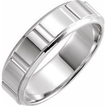 Load image into Gallery viewer, Platinum 6 mm Patterned Band Size 9.5
