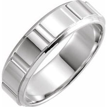 Load image into Gallery viewer, Platinum 6 mm Patterned Band Size 12.5
