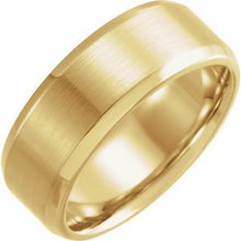 Load image into Gallery viewer, 18K Yellow 8 mm Beveled Edge Band with Satin Finish Size 12.5
