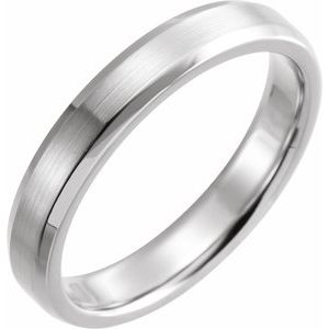 Sterling Silver 4 mm Beveled Edge Band with Satin Finish Size 7