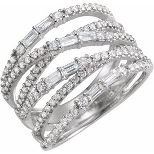 Bague Espace Négatif 1 CTW Diamant Blanc 14K