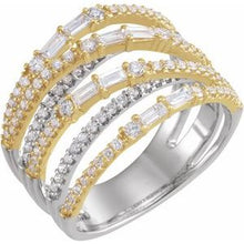 Charger l&#39;image dans la galerie, Bague Espace Négatif 1 CTW Diamant Blanc et Jaune 14K
