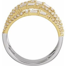 Charger l&#39;image dans la galerie, Bague Espace Négatif 1 CTW Diamant Blanc et Jaune 14K
