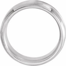 Load image into Gallery viewer, Platinum 8 mm Grooved Beveled Edge Band Size 12
