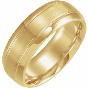 Bande de bord biseautée rainurée jaune 18K 8 mm taille 4
