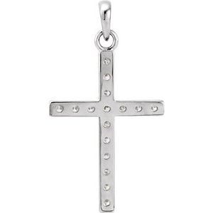 Platinum 1 1/4 CTW Diamond Cross Pendant