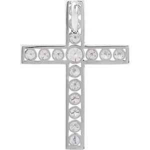 Platinum 1 CTW Diamond 28.2x21.2 mm Cross Pendant
