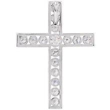 Load image into Gallery viewer, Platinum 1 1/4 CTW Diamond 31.4x22.8 mm Cross Pendant
