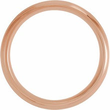 Load image into Gallery viewer, 18K Rose 8 mm Grooved Beveled Edge Band Size 13

