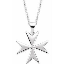 Load image into Gallery viewer, Sterling Silver Maltese Cross 24&quot; Necklace
