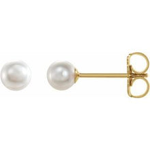 Load image into Gallery viewer, 14K Yellow Akoya Cultured Pearl Earrings
